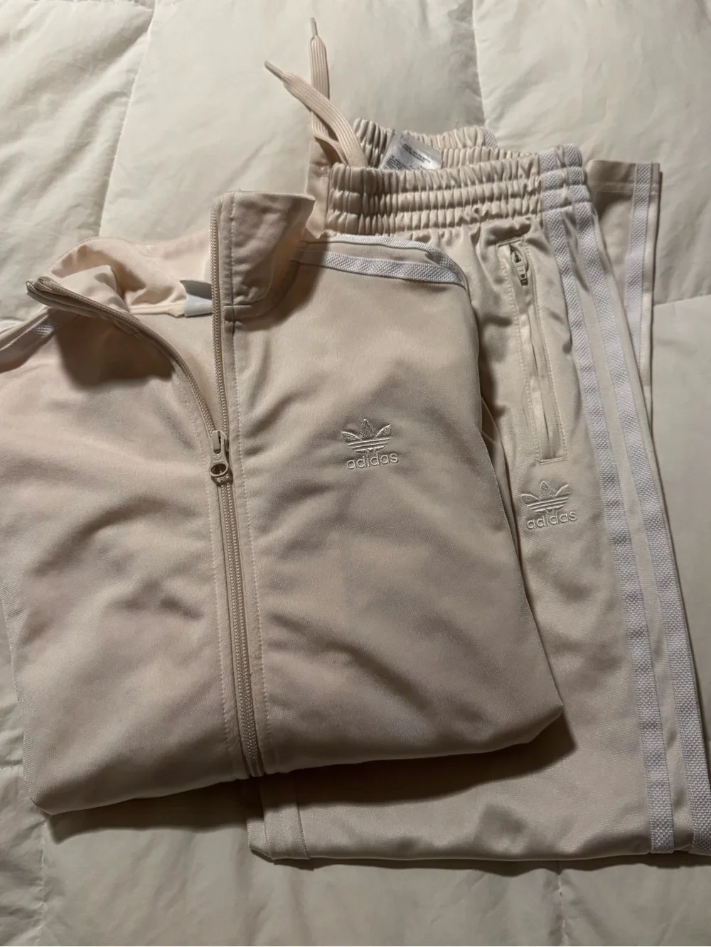 adidas Kids Cream/Off-White Track Jacket & Pants Set